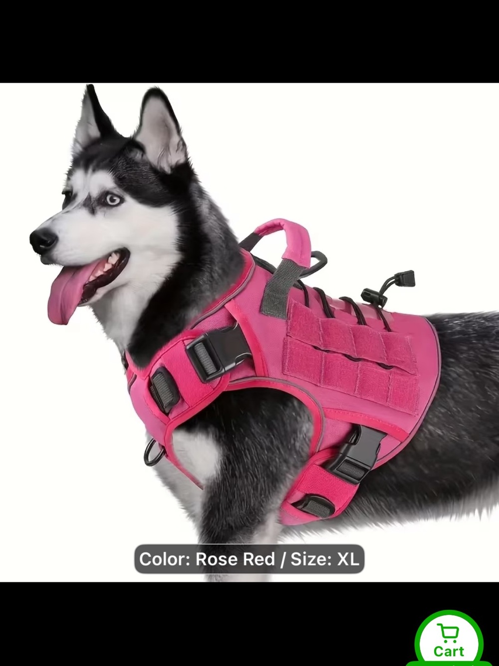 ROSE RED TACTICAL DOG HARNESS โ XL